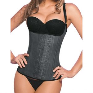 Ann Chery Waist Trainer Semi Vest - 3 Haken rijen - 100 % Natuur Latex - Premium Label Made In Colombia - Zwart - Maat L (kledingmaat 38NL/40B)