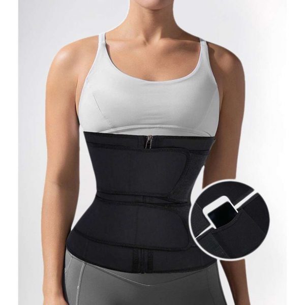 Bella Fit™ Anna - waist trainer 2 banden+gsm houder XXL / Zwart