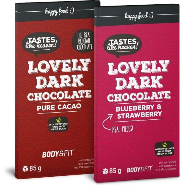 Body & Fit Smart Chocolate - Chocolade gezoet met stevia - 1 reep - Puur