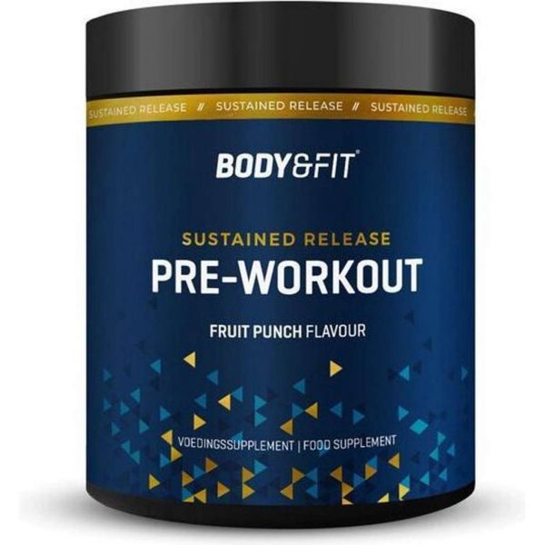 Body & Fit Sustained Release Pre Workout - Fruit Punch - 370 gram (40 doseringen)