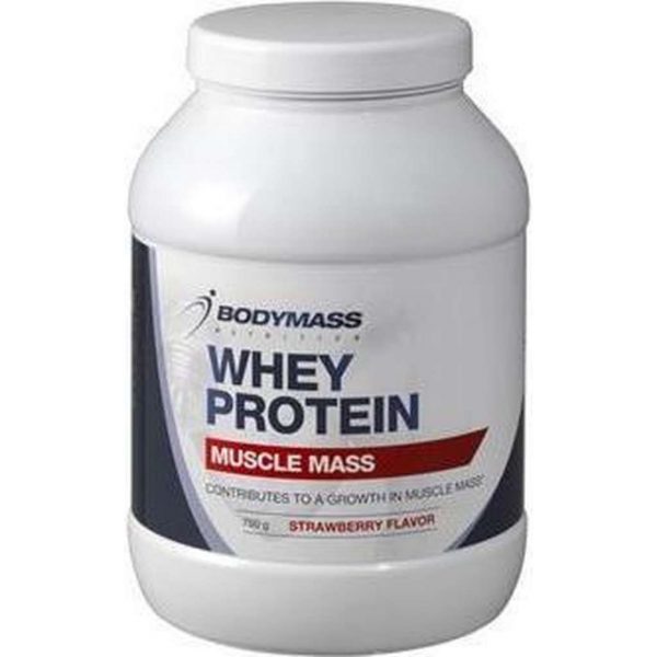 BodyMass Whey Protein - Muscle Mass - Aardbei smaak - Pot 750 gram