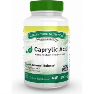 Caprylic Acid 600 mg (non-GMO) (200 Softgels) - Health Thru Nutrition