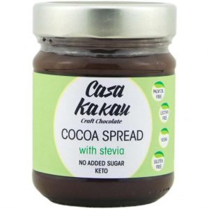 Casa Kakau vegan chocoladepasta gezoet met erythritol en stevia