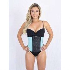 Colombiaanse Latex Waist Trainer Kort 3XL Turquoise