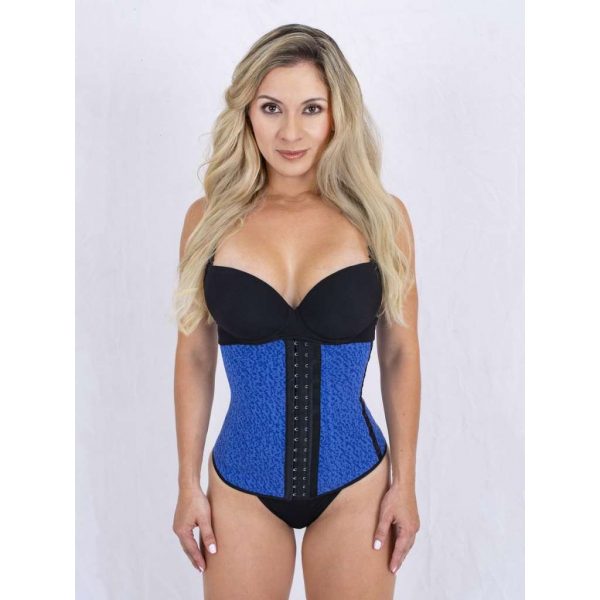 Colombiaanse Latex Waist Trainer Lang S Patroon Blauw