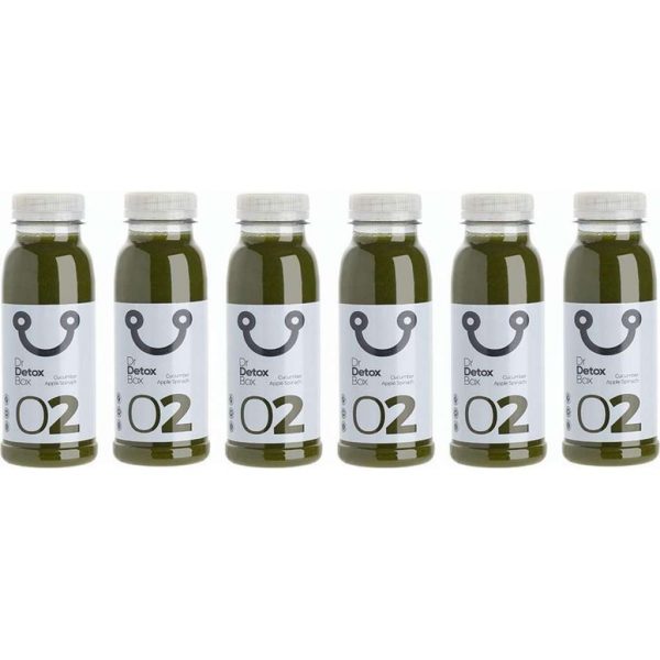 DrDetoxBox - 6-pack Mixed Juice Komkommer Appel Spinazie - 6 Verse Groente & fruit Sapjes