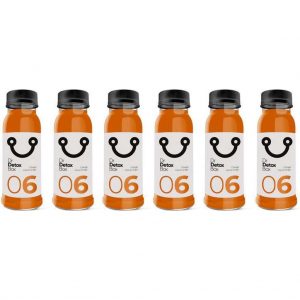 DrDetoxBox - 6-pack Mixed Juice Sinaasappel Wortel Gember - 6 Verse Groente & fruit Sapjes