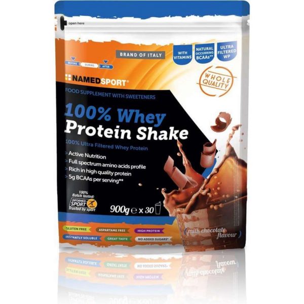 Eiwitshake NAMEDSPORT 100% Whey Protein Shake Melkchocolade - 900 gram