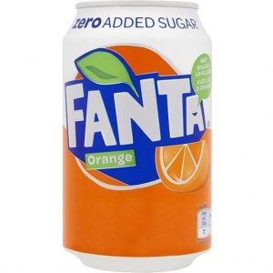 Fanta Orange Zero Blikjes 33cl Tray 24 Stuks