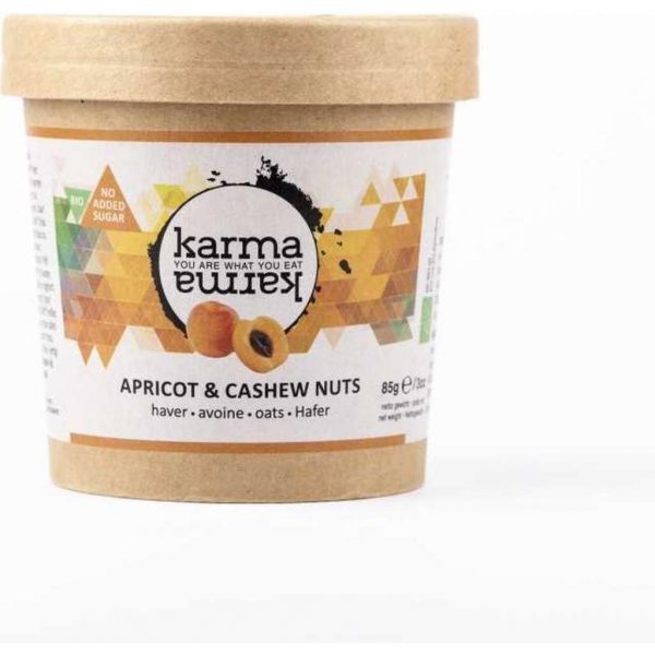 KarmaKarma bio havermout cups ABRIKOOS & CASHEW NOTEN (6 x 85g) *zonder toegevoegde suiker