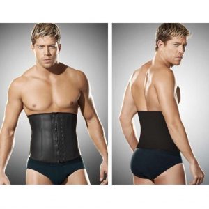 La Faja Colombiaanse Latex Waist Trainer Zwart 3 - hooks voor mannen Maat XS