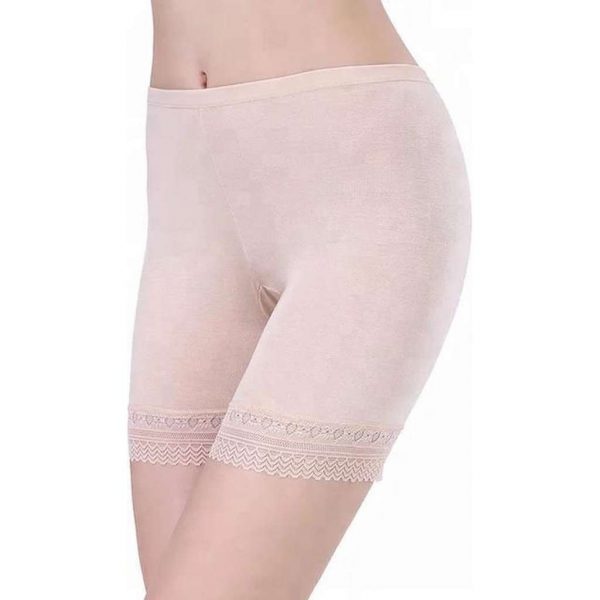 LOUZIR Dames Short Seamless -lange pijp -Basic  korte broek -Beige - Maat M