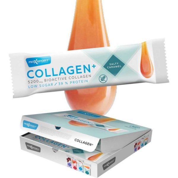 Max Sport COLLAGEN+ Bar - Eiwitreep - Low sugar - 39% Protein - 1 Doos (18 eiwitrepen) - Salty Caramel