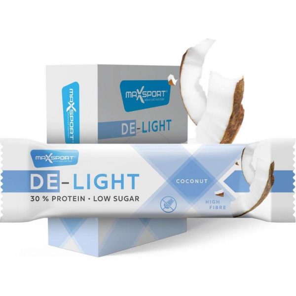 Max Sport De-Light Bar - Eiwitreep - Protein Bar - Gluten Vrij - Doos (18 eiwitrepen) - Kokos