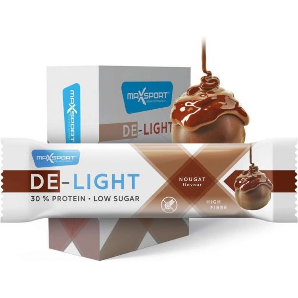 Max Sport De-Light Bar - Eiwitreep - Protein Bar - Gluten Vrij - Doos (18 eiwitrepen) - Nougat