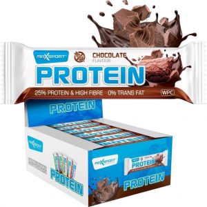 Max Sport Protein Bar - 25% Eiwit - 12 Eiwitrepen - Gluten Vrij - Chocolade