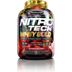 Muscletech NitroTech Whey Gold - Eiwitpoeder / Eiwitshake - 2270 gram - Aardbei