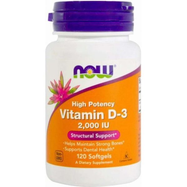 Now Foods - Vitamine D3 2,000 IU - 120 Softgels