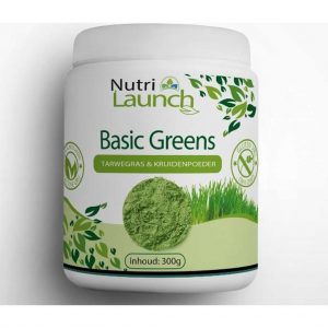 NutriLaunch - Basic Greens - Green juice - Superfoods - Tarwegras - Probiotica - Kruiden - Vitamines & Mineralen - 1 POT (300 gram)