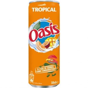 Oasis Tropical Frisdrank Blikjes 33cl Tray 24 Stuks