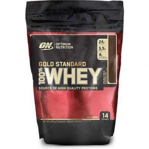 Optimum Nutrition Gold Standard 100% Whey Protein - Eiwitpoeder  - Eiwitshake / Proteine Shake - Chocolade - 450 gram  (14 shakes)