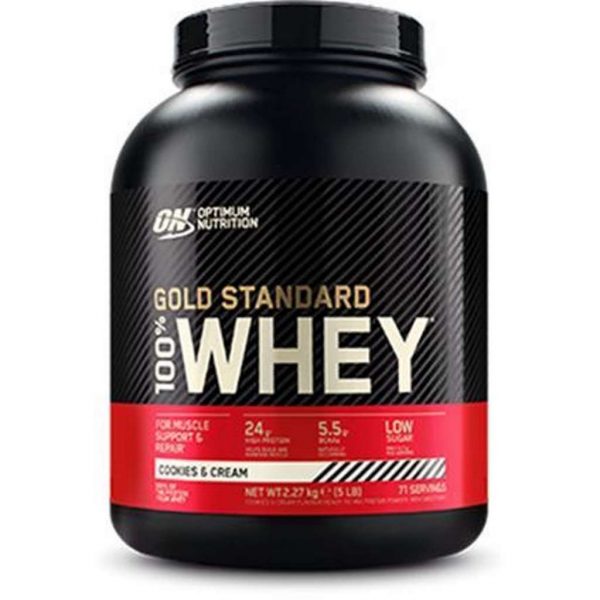 Optimum Nutrition Gold Standard 100% Whey Protein - Eiwitpoeder  - Eiwitshake / Proteine Shake - Cookies & Cream - 2270 gram (73 shakes)