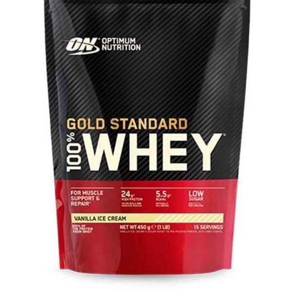 Optimum Nutrition Gold Standard 100% Whey Protein - Eiwitpoeder  - Eiwitshake / Proteine Shake - Vanilla Ice Cream - 450 gram  (14 shakes)