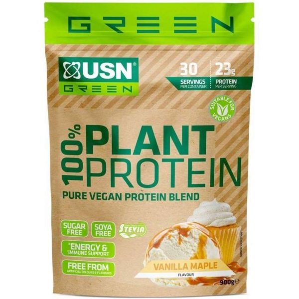 Plant Protein USN Vanille Esdoornsiroop 900 g Plantaardig Eiwit - Proteïne Poeder - Proteïne Shake