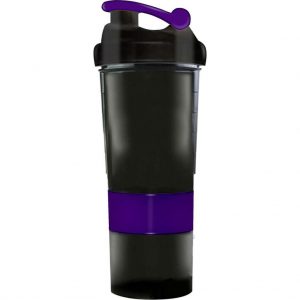 Pulver Nutrition - Luxe Shake beker paars | 2 compartimenten | 0,75L | Sportschool shake beker | Fitness drinkfles | Extra vakjes