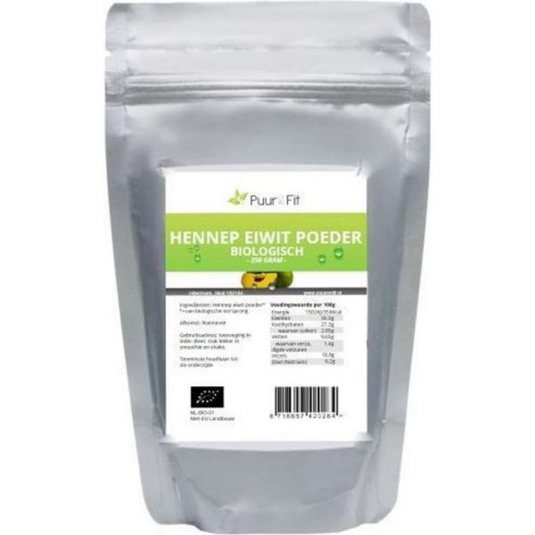 Puur&Fit Biologisch Hennep Eiwitpoeder 250 gr