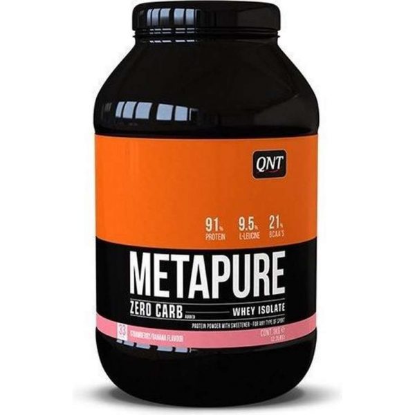 QNT -  Metapure Zero Carb - Whey Isolaat - 908 gram -Strawberry / Banana Flavour