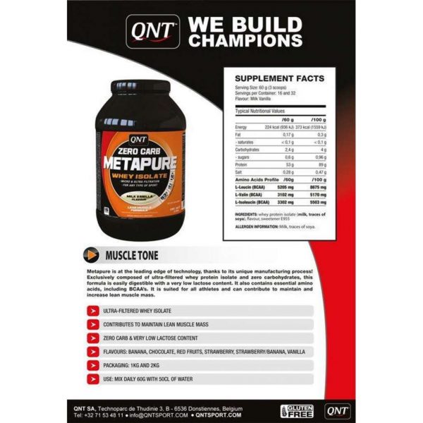 QNT -  Metapure Zero Carb - Whey Isolaat - 908 gram - White Chocolate