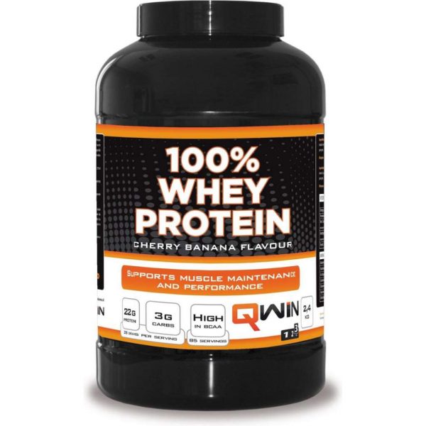 QWIN 100% Whey Protein Cherry & Banana - 2400 g