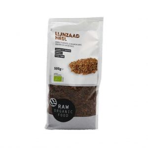 RAW Organic Food Biologische Lijnzaad (Doos met 8 verpakkingen van 500 gram)