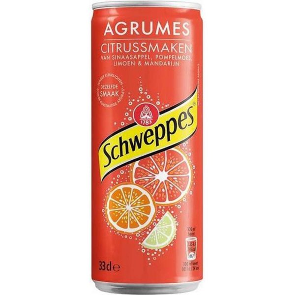 Schweppes Agrum Blikjes 33cl Tray 24 Stuks Frisdrank