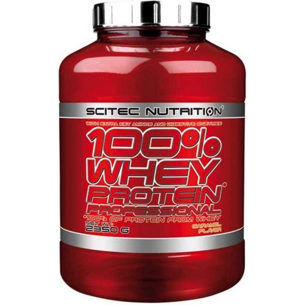 Scitec Nutrition - 100% Whey Protein Profesional - With Extra Key Aminos and Digestive Enzymes - 2350 g - Caramel + sportandmore shaker