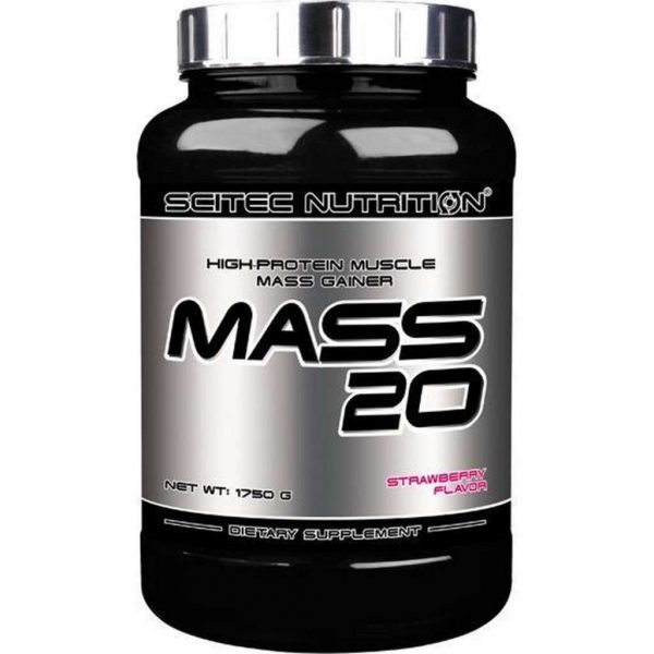 Scitec Nutrition - Mass 20 - High-protein muscle mass gainer - Strawberry - Aardbei - 1750 g - 50 porties