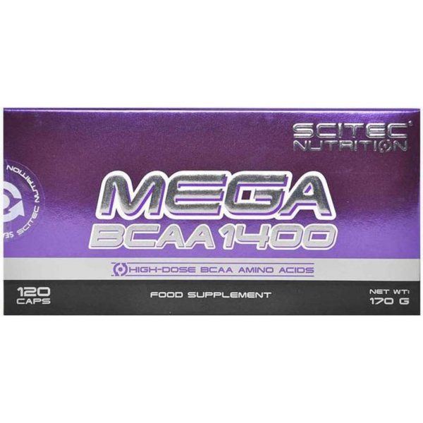 Scitec Nutrition - Mega BCAA 1400 - High Dose BCAA Amino Acids - 120 capsules