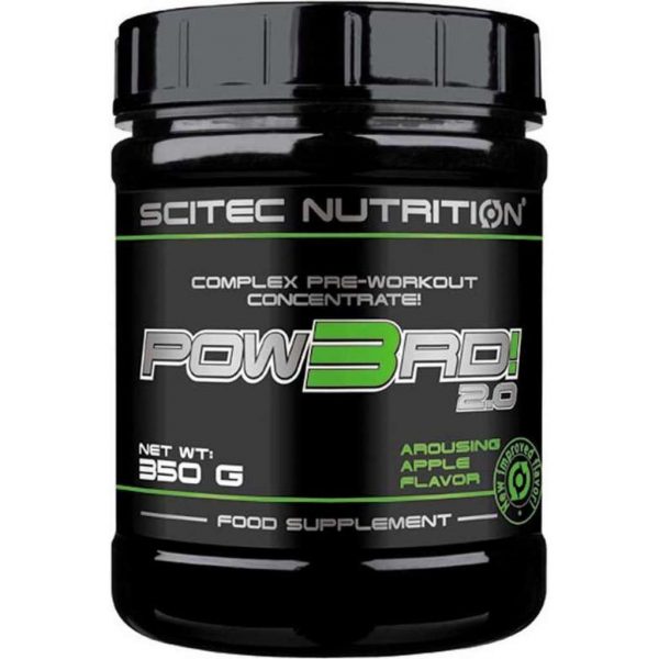 Scitec Nutrition - Pow3RD 2.0 - Complex Pre-Workout Concentrate - Aruosing Apple Flavor - 350 g - 50 porties