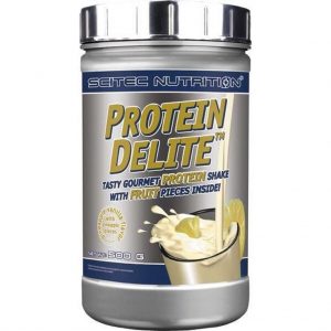 Scitec Nutrition - Protein Delite - The world’s best tasting protein shake with real fruit - De best smakende eiwit shake met stukjes echt fruit - 500 g - Pot - Ananas/Vanille - Pineapple-Vanilla