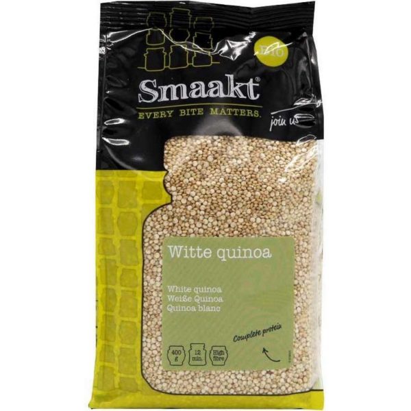 Smaakt Biologische Witte quinoa (Doos van 8 verpakkingen van 400 gram)