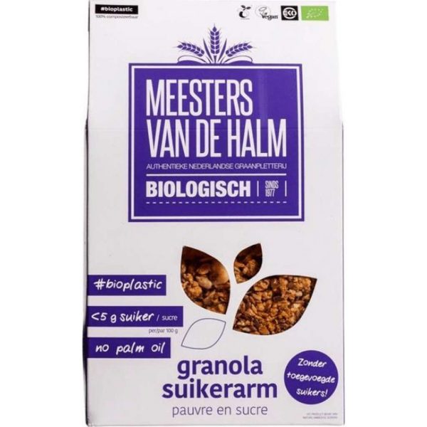 Suikerarme Granola Meesters Van De Halm - Zak 350 gram - Biologisch