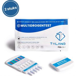 Telano 2 stuks Multidrugstest 10 - Drugstest Dipcard Urine - Test op 10 Verschillende Soorten Drugs