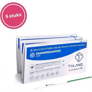 Telano Zwangerschapstest 5 stuks Extra Vroeg Dipstick - Strip Extra Gevoelig