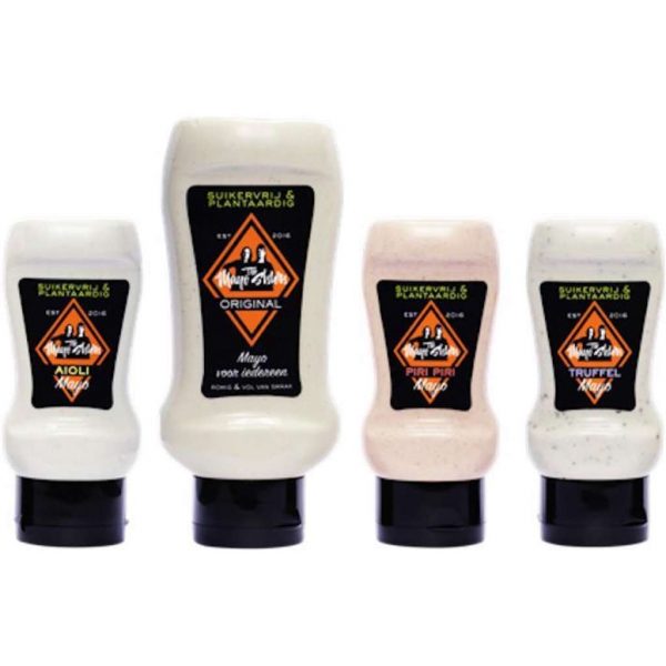 The Mayo Sisters Set van 4 Mayo's (Original 450ML + Truffel 250ML + Piri Piri 250ML + Aioli 250ML)