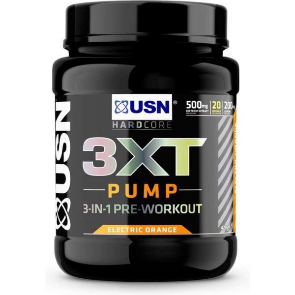 USN 3XT Pump 420 G Sinaasappel - Booster, Pre Workout Poeder - Energie, Pump, Focus