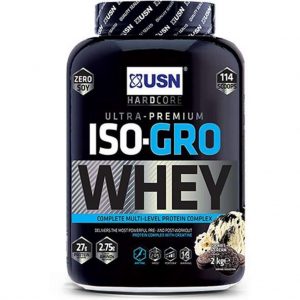 USN ISO-Gro Whey 2 KG - Cookies & Cream - Whey Eiwit Poeder - Spiergroei - Proteïne Poeder - Proteïne Shake