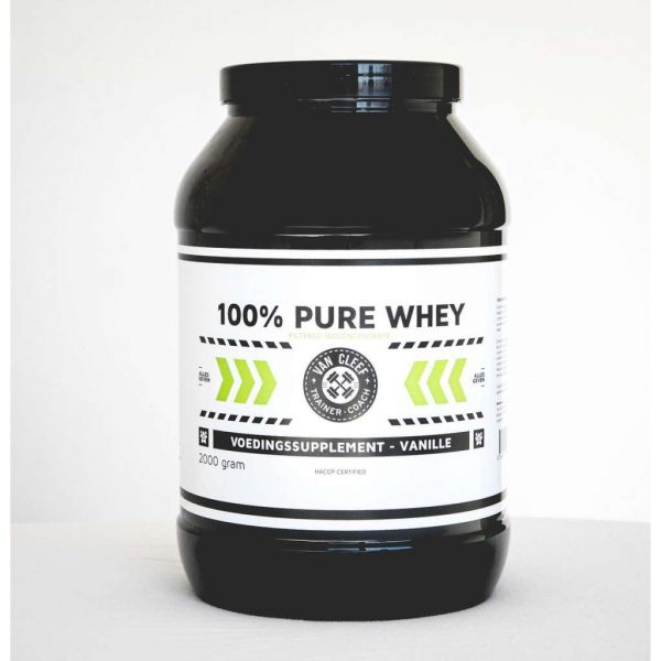 Whey protein / Eiwitshake / Proteine shake /  van Cleef - Trainer & Coach 100% Pure Whey / Vanille 2kg, sportvoeding