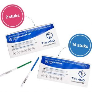 Zwangerschapstest 2 stuks extra vroeg - Ovulatietest 14 stuks extra gevoelige strips - Voordeelpakket - Thuistestenkopen.nl