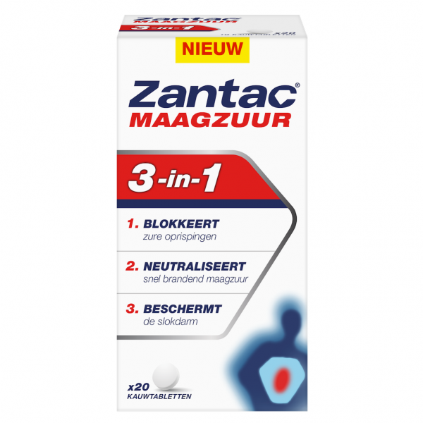 Zantac Maagzuur 3-in-1 Kauwtabletten